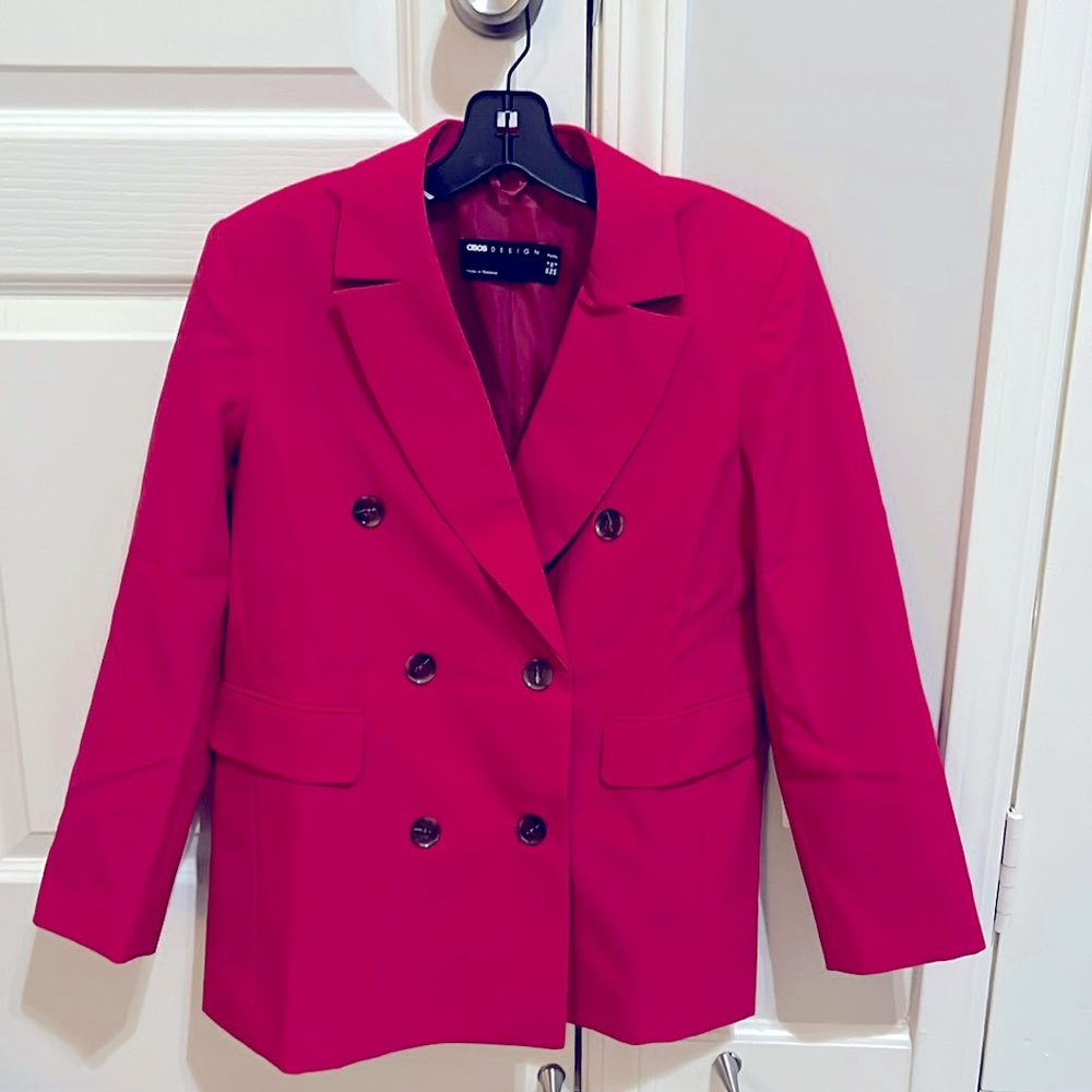 ASOS Petite Double Breast Jacket and Mini Skirt.    Jacket size 0. Skirt size 2.